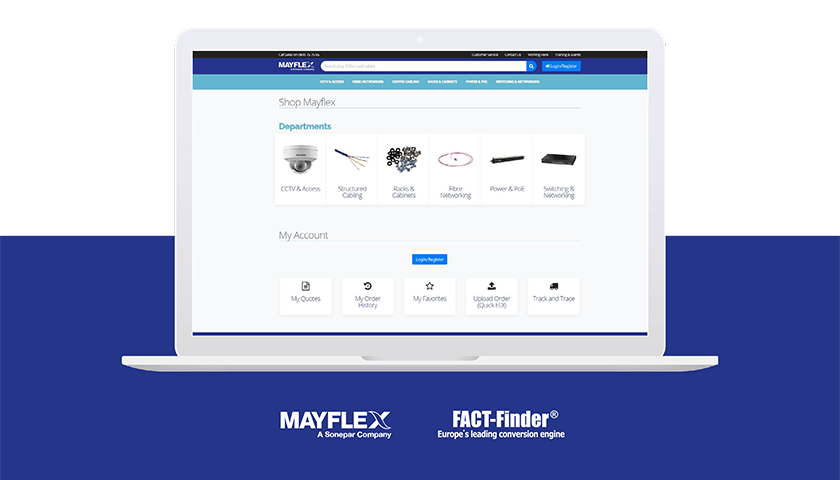 Screenshot of Mayflex's online shop