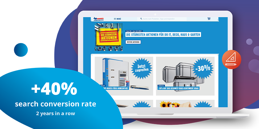 Jumbo's DIY online shop has increased its search conversion rate by 40% two years in a row with the help of FACT-Finder.